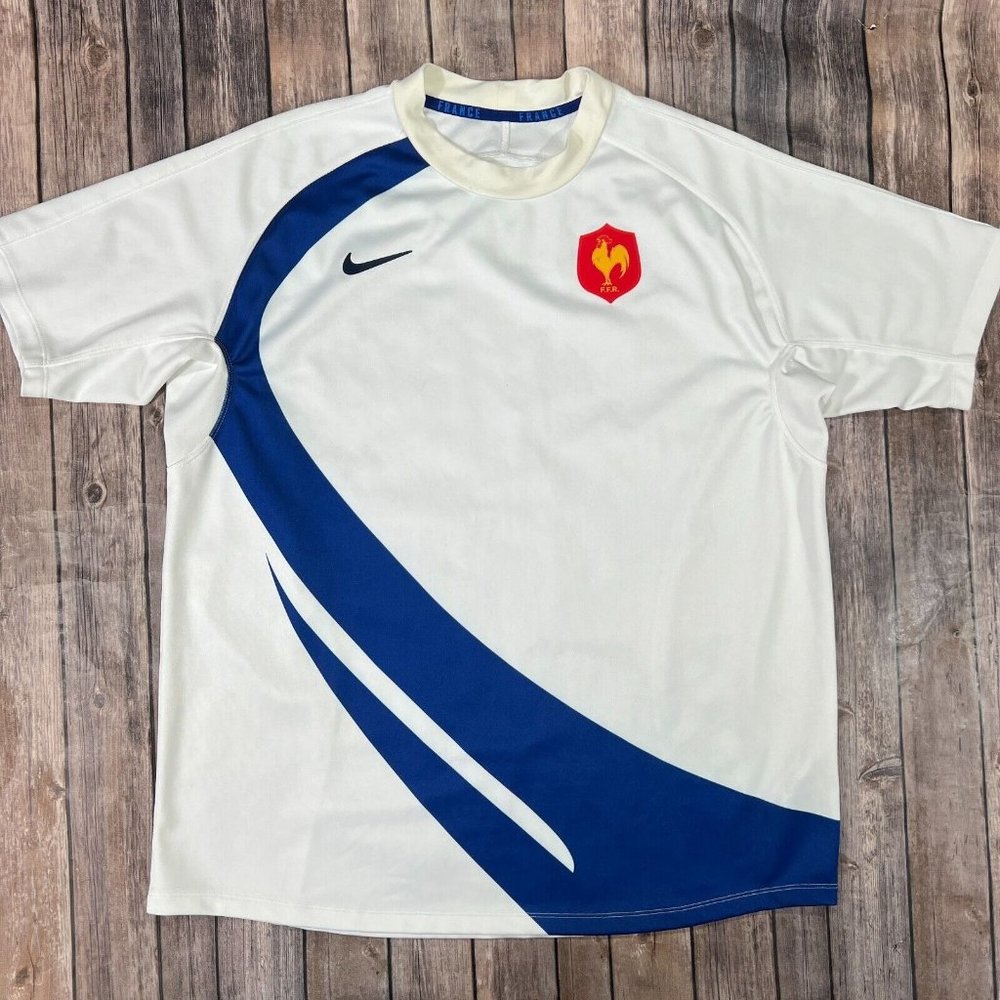 VTG France FFR Rugby 2007 / 2008 Nike Away Jersey XL Mens White Kit Shirt